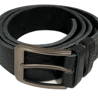 metallic hook buckle black belt